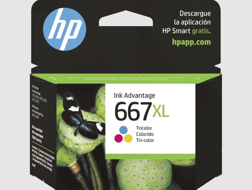 HP 667XL CARTUCHO 3YM80AL - COLOR INYECCIÓN DE TINTA 8ML / IMPRESORAS DESKJET INK ADVANTAGE 2375/2775/6475 /  HASTA 480 PAG.